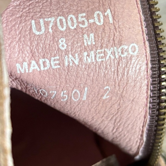 Tan and Brown Western Ankle Boots with Studded Strap - Picture 6 of 6